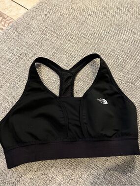 The North Face Black Racerback Sports Bra with Logo